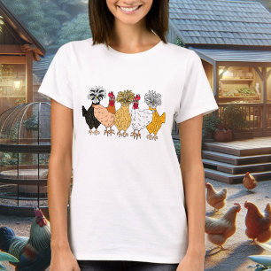Cute Hand-getrokken achtertuin kippen T-shirt