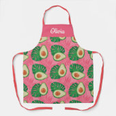 Cute Hand getrokken Avocado, Custom Text Schort (Voorkant)