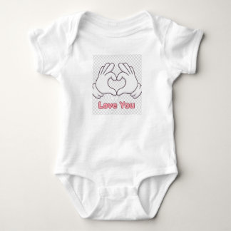 Cute Hand Hart "Liefde voor Jou" Baby Jersey Rompe Romper