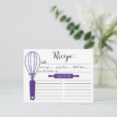 Cute Hand Lettered Paarse Whisk Recipcard Briefkaart (Staand voorkant)