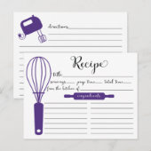 Cute Hand Lettered Paarse Whisk Recipcard Briefkaart (Voorkant / Achterkant)