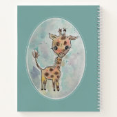 Cute Hand Painted Giraffe Gepersonaliseerd Notitie Notitieboek (Achterkant)