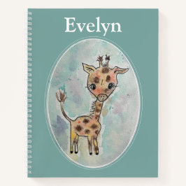 Cute Hand Painted Giraffe Gepersonaliseerd Notitie Notitieboek