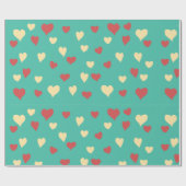 Cute Hand Painted Hearts Valentijn Cadeaupapier (Vlak)