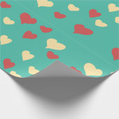 Cute Hand Painted Hearts Valentijn Cadeaupapier (Hoek)