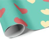 Cute Hand Painted Hearts Valentijn Cadeaupapier (Rol Hoek)