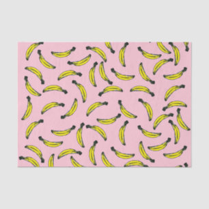 Cute Hand Painted Waterverf Bananas and Pink Tissuepapier