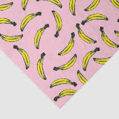 Cute Hand Painted Waterverf Bananas and Pink Tissuepapier (Detail)