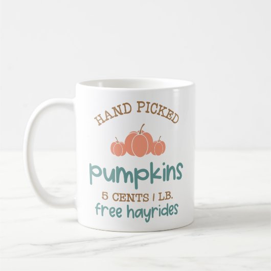 Cute Hand Picked Pumpkins Coffee Mok (Links)