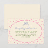 Cute handgetekende kleurrijke display douche informatiekaartje (Voorkant / Achterkant)