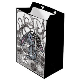 Cute Handgetekende Konijn Konijn Zen Doodle Cadeau Medium Cadeauzakje
