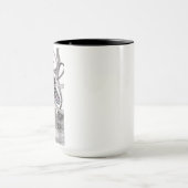 Cute Handgetekende Konijn Zen Doodle Twee-Tons M Mok (Midden)