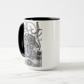 Cute Handgetekende Konijn Zen Doodle Twee-Tons M Mok (Voorkant links)