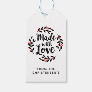 Cute Handmade with Love Wreated Cadeaulabel