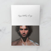 Cute Handsome Man Birthday Kaart (Binnen)