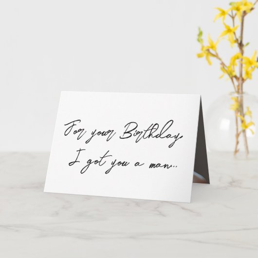 Cute Handsome Man Birthday Kaart (Gele Bloem)