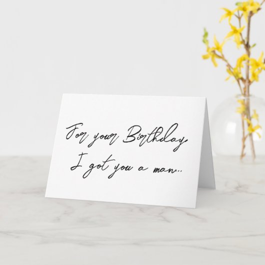 Cute Handsome Mustache Blue Eyed Man Birthday Kaar Kaart (Gele Bloem)