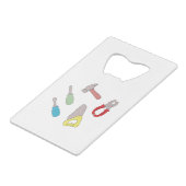 Cute Handyman Tools Creditkaart Flessenopener (Voorkant Gekanteld)