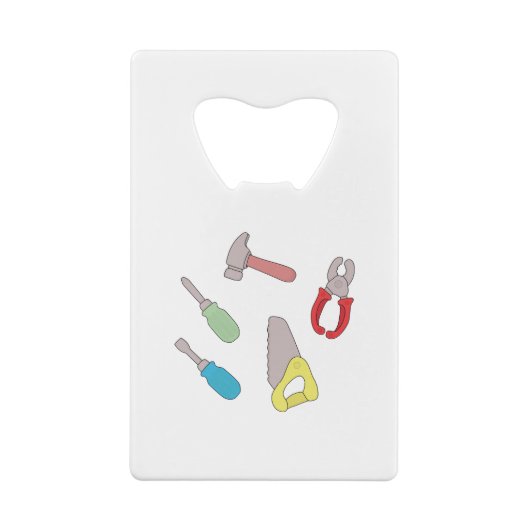 Cute Handyman Tools Creditkaart Flessenopener (Achterkant)