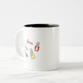 Cute Handyman Tools Tweekleurige Koffiemok (Voorkant links)