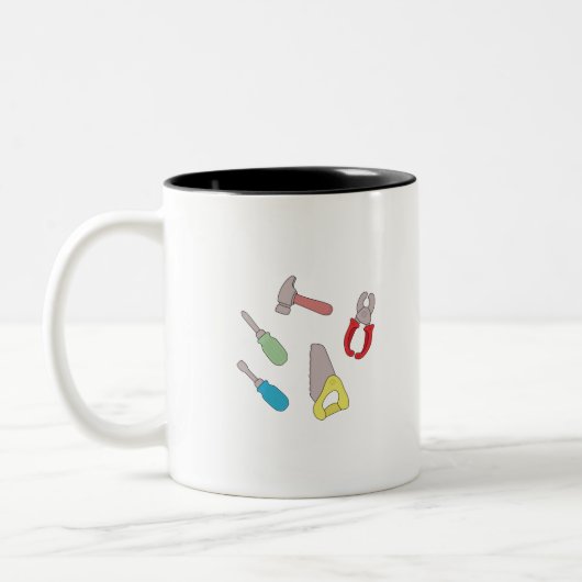 Cute Handyman Tools Tweekleurige Koffiemok (Links)