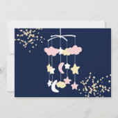 Cute hangende speelgoed sky goudglitter baby showe kaart (Achterkant)