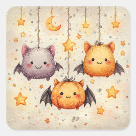 Cute Hangende Vleermuizen Halloween Stickers