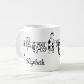 Cute Hanging Kittens Custom Name Koffiemok (Voorkant links)