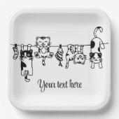 Cute Hanging Kittens Custom Text/Name Papieren Bordje (Voorkant)