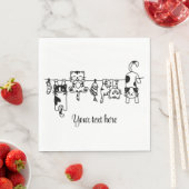 Cute Hanging Kittens Custom Text/Name Servet (Insitu)