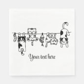 Cute Hanging Kittens Custom Text/Name Servet (Voorkant)