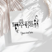 Cute Hanging Kittens Custom Text/Name Servet