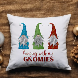 Cute Hanging met mijn Gnomies Gnome Kerstmis Kussen