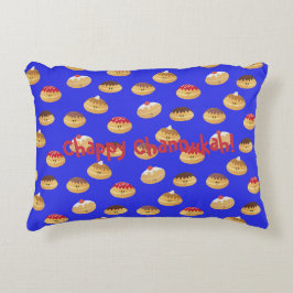 Cute Hannukah doughnut gepattereerd Accent Kussen