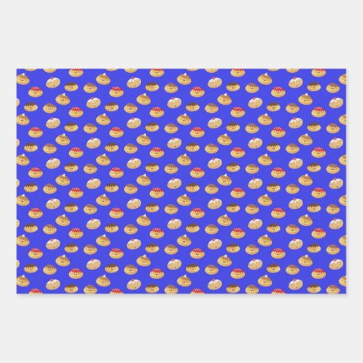 Cute Hannukah patterned Wrapping Paper Sheets (Voorkant 2)