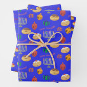 Cute Hannukah patterned Wrapping Paper Sheets (In situ)