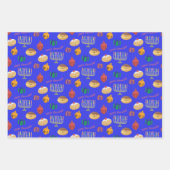 Cute Hannukah patterned Wrapping Paper Sheets (Voorkant)