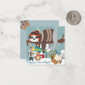 Cute Hanukka Sloffen Notitiekaartje (Voorkant / Achterkant in situ)