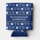 Cute Hanukkah Dreidel Menorah Pattern Custom Party Blikjeskoeler (Voorkant)