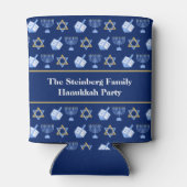 Cute Hanukkah Dreidel Menorah Pattern Custom Party Blikjeskoeler (Achterkant)