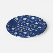 Cute Hanukkah Dreidel Menorah Pattern Custom Party Papieren Bordje (Gekanteld)