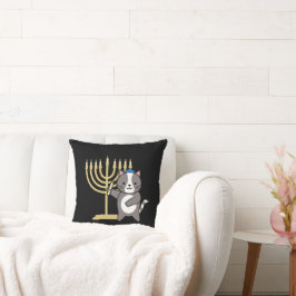 Cute Hanukkah kat menorah kussen voor kinderen en