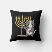 Cute Hanukkah kat menorah kussen voor kinderen en (Achterkant)