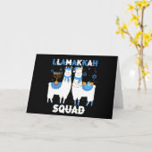 Cute Hanukkah Llama Kerst Happy Llamakah Squad Kaart (Gele Bloem)