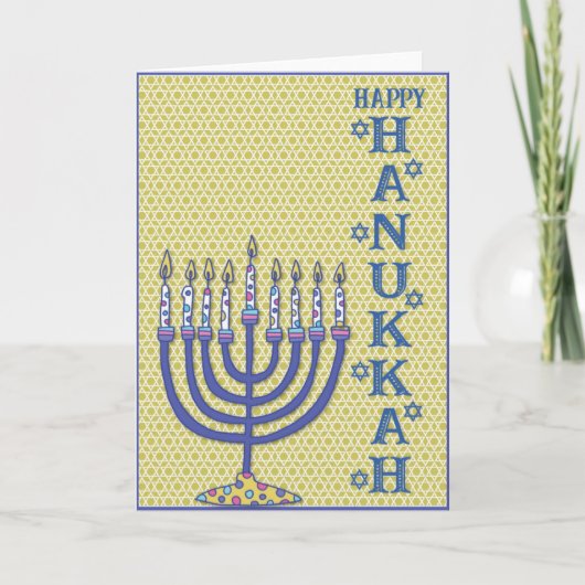 Cute Hanukkah Menorah Feestdagen Kaart (Voorkant)