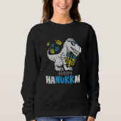 Cute Hanukkah Rex Dinosaur Menorasaurus Chanukah B Trui (Voorkant)