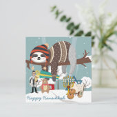 Cute Hanukkah Sloth Feestdagenkaart (Staand voorkant)
