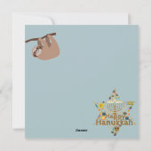 Cute Hanukkah Sloth Feestdagenkaart (Achterkant)