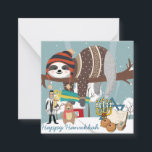 Cute Hanukkah Sloth Notitiekaartje<br><div class="desc">Schattige Hanukkah Sloth</div>