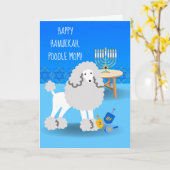 Cute Hanukkah voor Poodle Mam met Menorah Kaart (Gele Bloem)